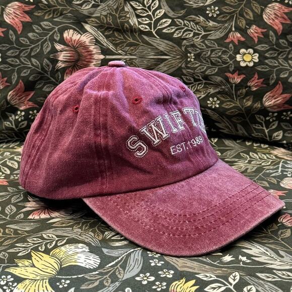 Swiftie Est. 1989 Dad Hat Taylor Swift TTPD Embroidered Red & White Baseball Cap - Picture 2 of 5